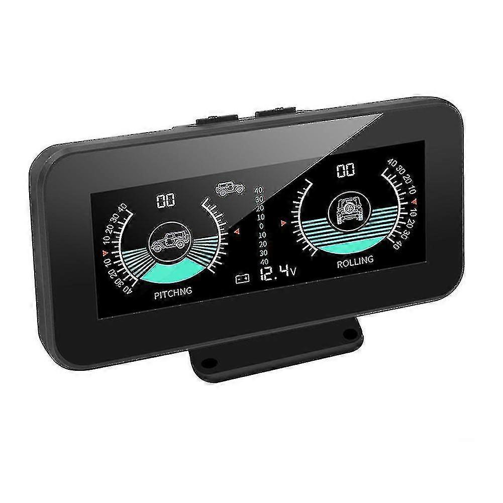 Smart Car Digital Inclinometer Hd Lcd Display Car Tilt Pitch Angle Alarm Auto Hud With Voltage Monitoring