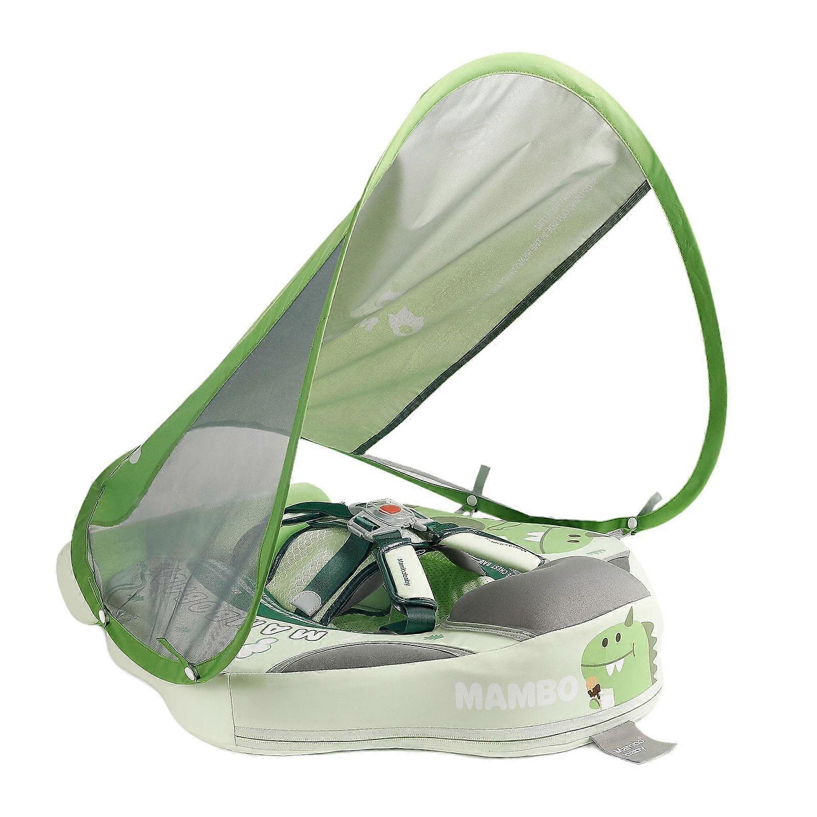 Baby Swim Float with Canopy Non Inflatable Soft Stable Infant Float for Pool Purple