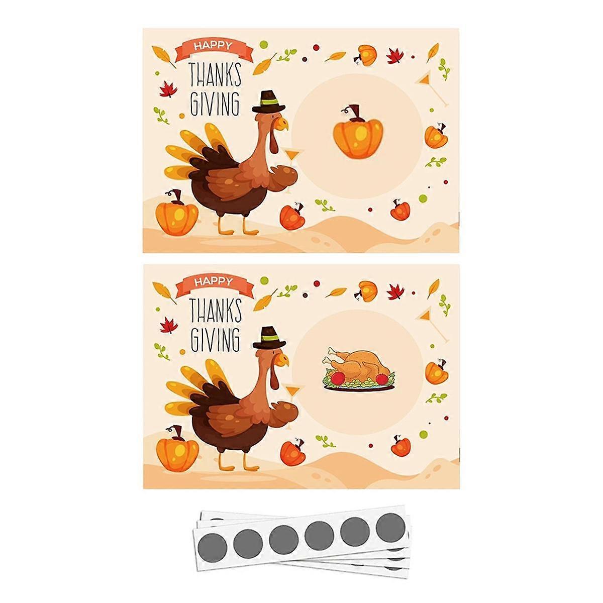 48PCS Turkey Scratch Off Cards, Thanksgiving Party Scratch Off Cards, for Happy Turkey Day Party Game