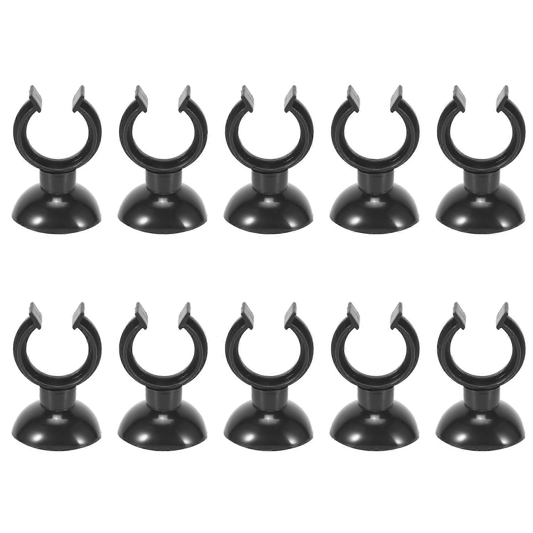 10 Pcs Black Suction Cup Holder 20mm Dia Tube Airline for Aquarium