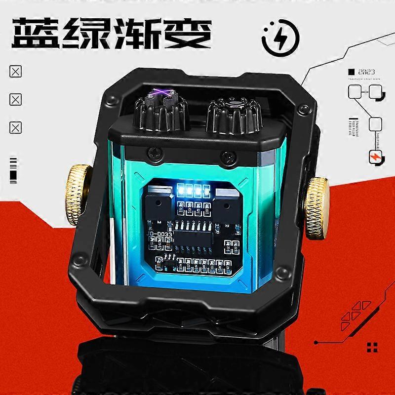 D033 Cross-Border Fidget Spinner Lighter Mechanical Metal Body Charging Dual Arc Lighter Wholesale Cross-Border