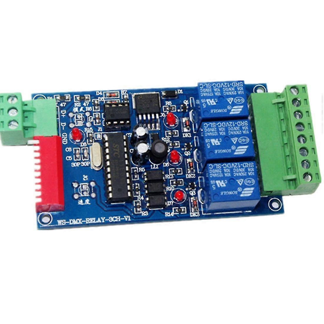 פלט ממסר 3ch dmx 512, לוח בקר led dmx512, מפענח led dmx512, ממסר-YuJia