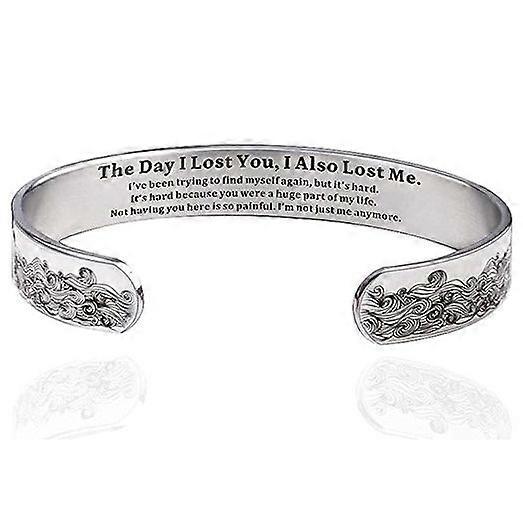 Wave engraved memorial bracelet