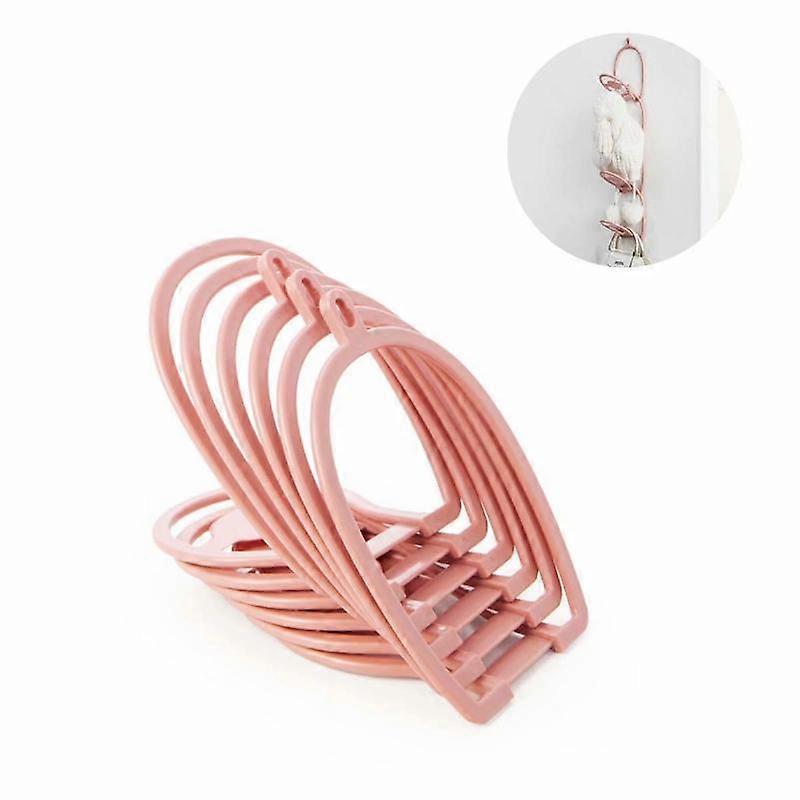 Multifunctional door-back type chain coat rack (pink)