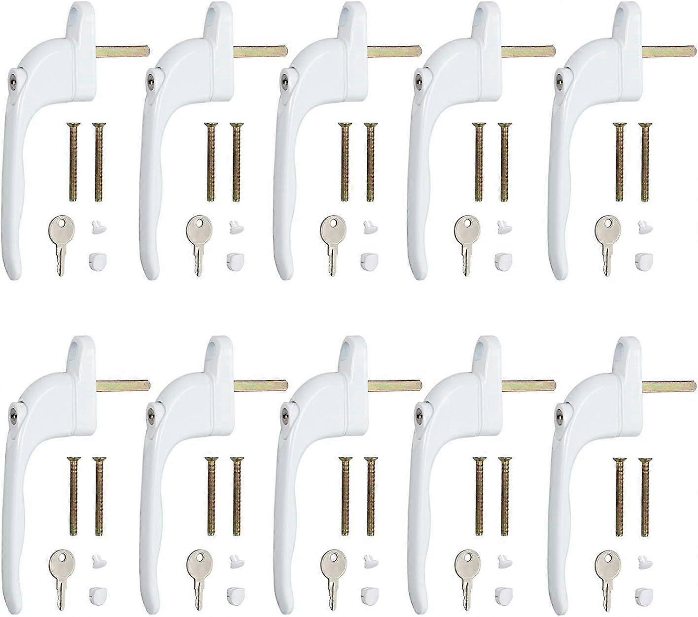 Window Handle 10 Pcs UPVC Window Handle Double Glazing Universal Espag Window Handle -White 43mm