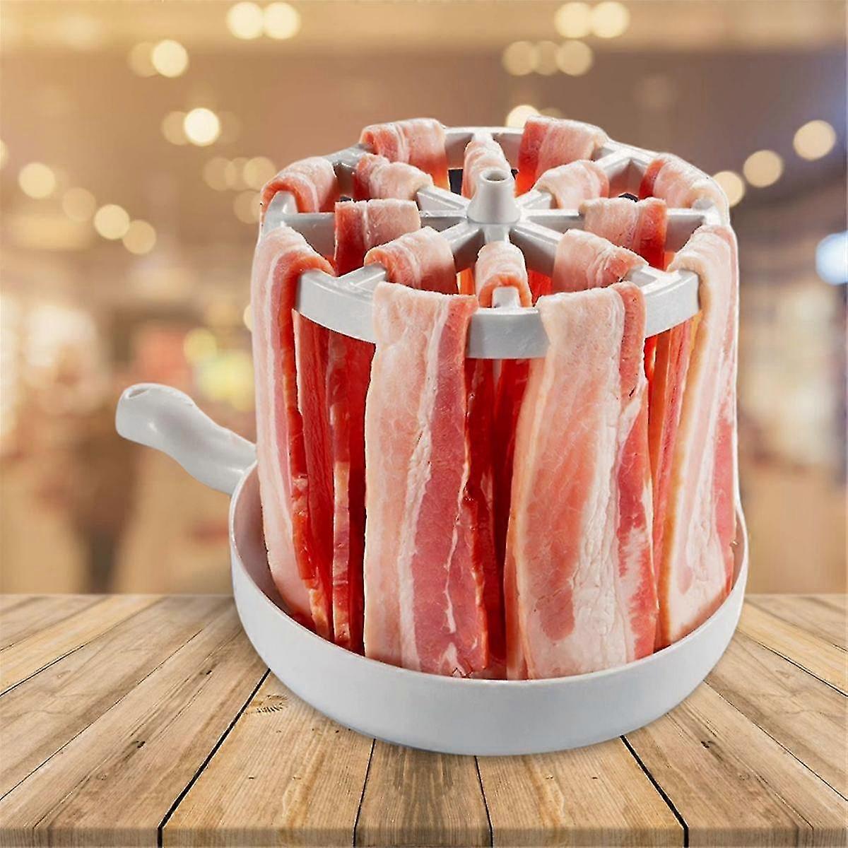 2 stks Magnetron Bacon Cooker, DIY Bacon Cooker Voor Magnetron, Spatwaterdichte Magnetron Bacon Tray