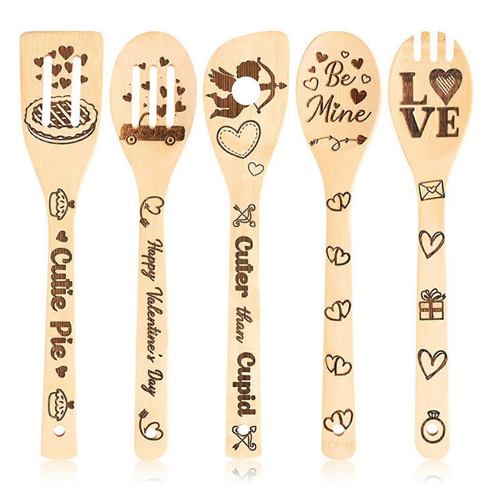 Valentine's Day Cooking Spatula Creativity Engraving DIY Kitchen Fork for Kitchen