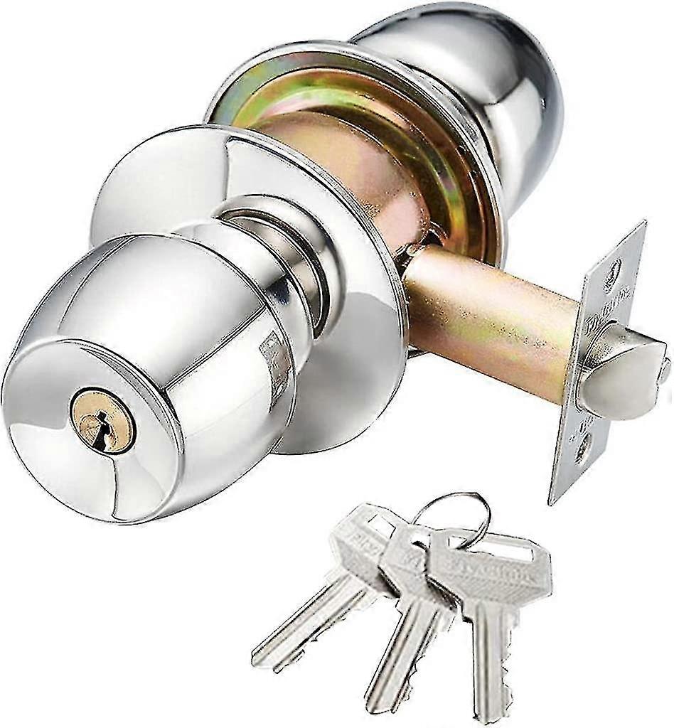 قفل الباب مع مفاتيح، الفولاذ المقاوم للصدأ قفل مستدير، قفل الباب الخارجي، مقبض باب الحمام