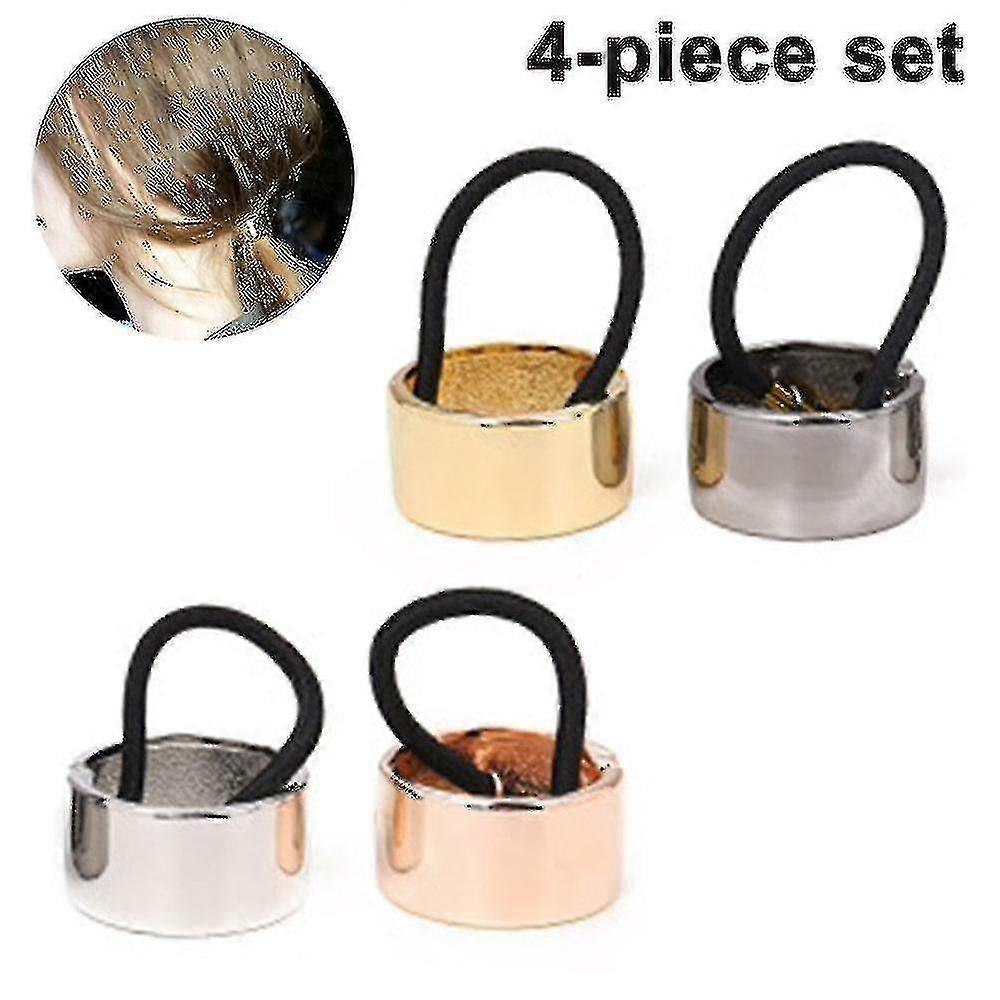 4 Stück Haarbinde Metall ring elastische Haarmanschette für jeden Tag