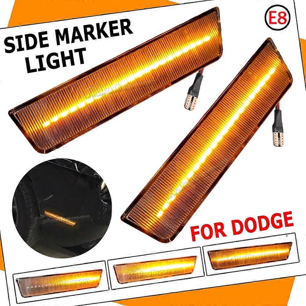Dynamic Side Marker Light LED Turn Signal Light Sequential Blinker For Dodge Challenger 2008-2014 Charger 2011-2014