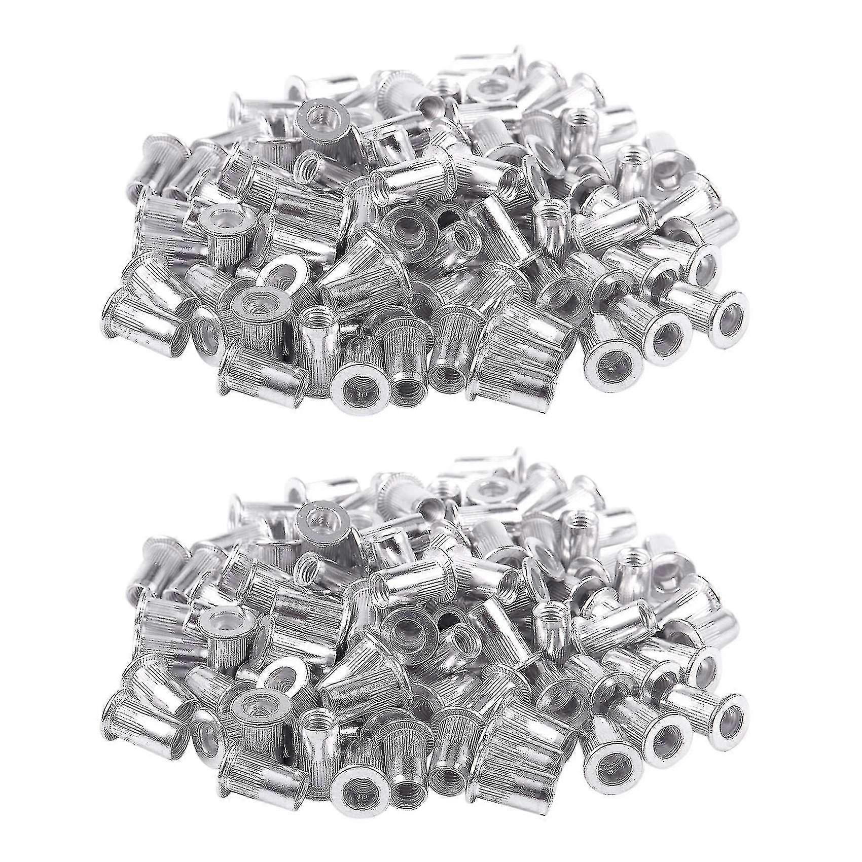 M5 Aluminium Threaded Rivnuts Flat Head Rivet Nuts 100pcs