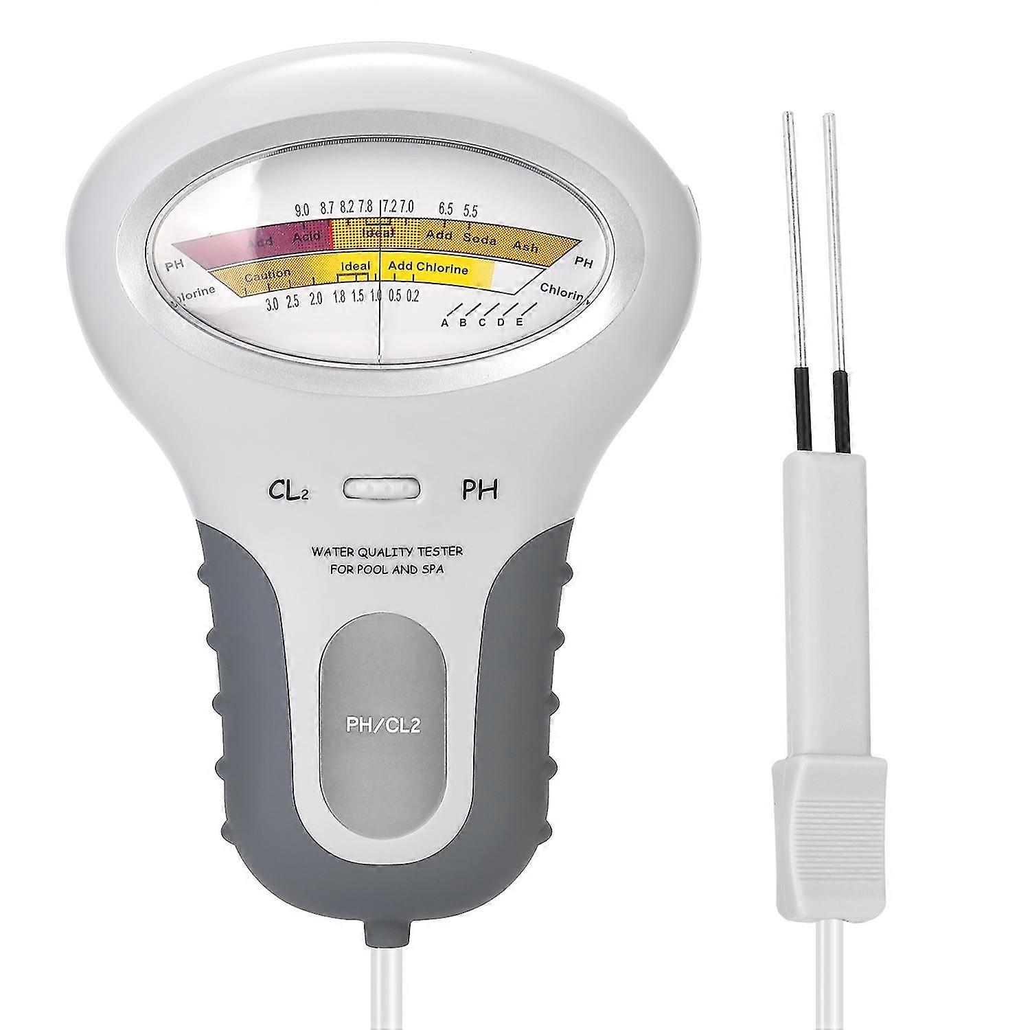 2 In 1 Chlorine Ph Tester, Water Quality Testing Device, Cl2 Measuring Tool For Swimming Pool And Aquarium