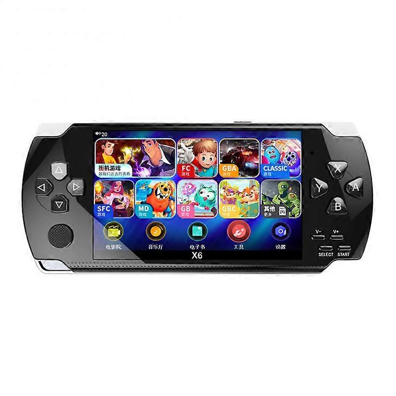 X6 4,0 Zoll Handheld Tragbare Spielkonsole 8G 32G Preinstalle 1500 Free Games Support schwarz