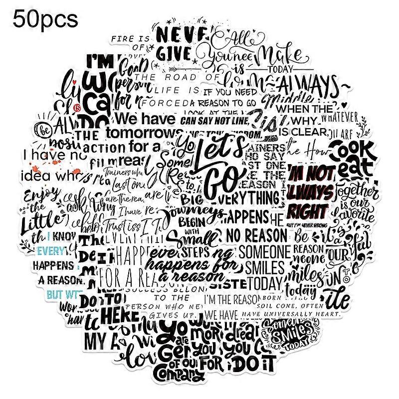 50Pcs/Pack Graffiti Stickers Nice-looking Inspiring Self-adhesive Encouraging Words Computer Decals Stationery Accessories KAESI