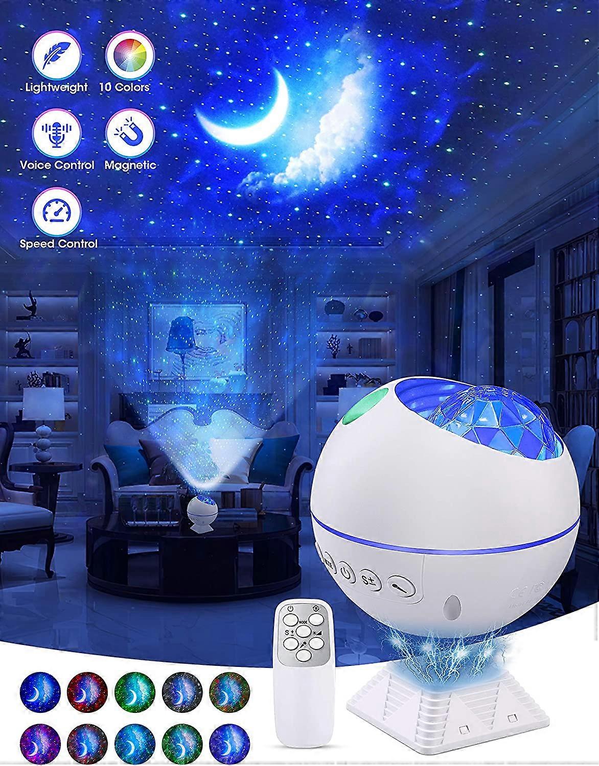 LED Star Projector Night Light,120 Rotating Cloud Lamp(White)
