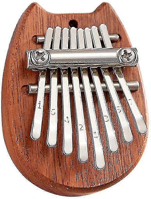 Mini Kalimba 8 touches. Piano à pouce en bois, marimbas, piano à doigts avec cordon, clavier musical