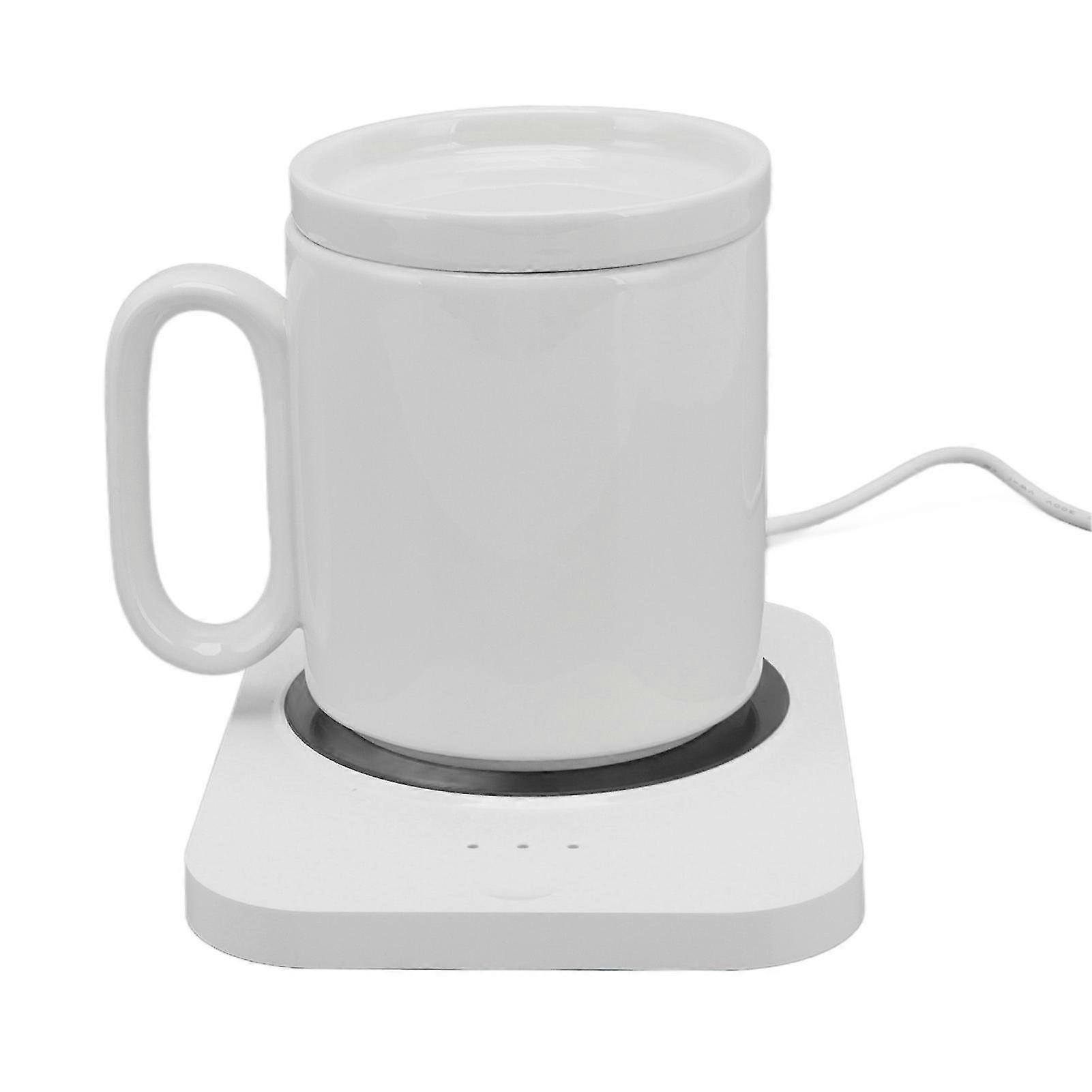 Smart Mug Warmer Sous-verre chauffant alimenté par USB avec commande à 3 vitesses pour l’isolation de la tasse de lait Blanc