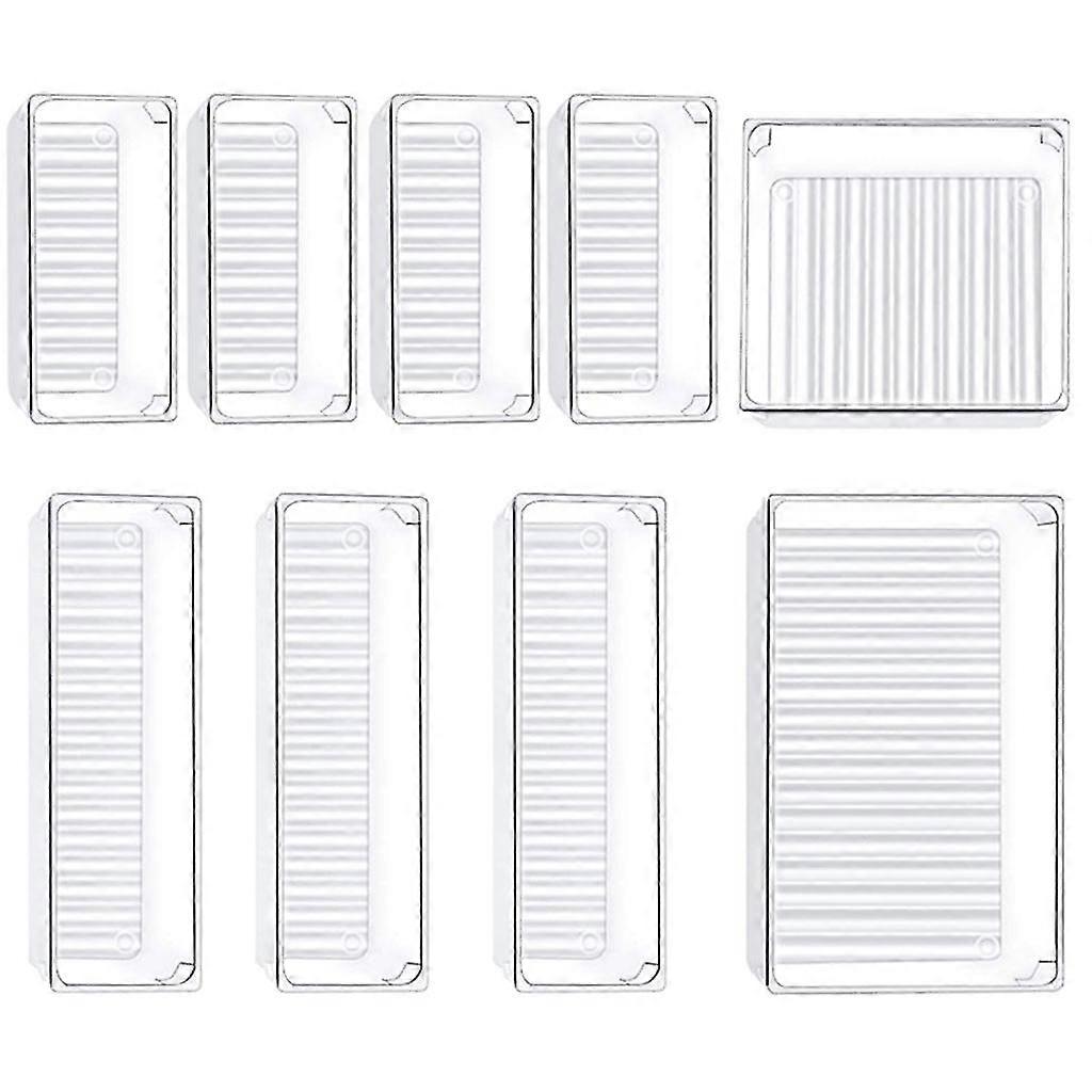 9pcs Cutlery Plastic Tray Insert Organizer For Universal Kitchen Drawers