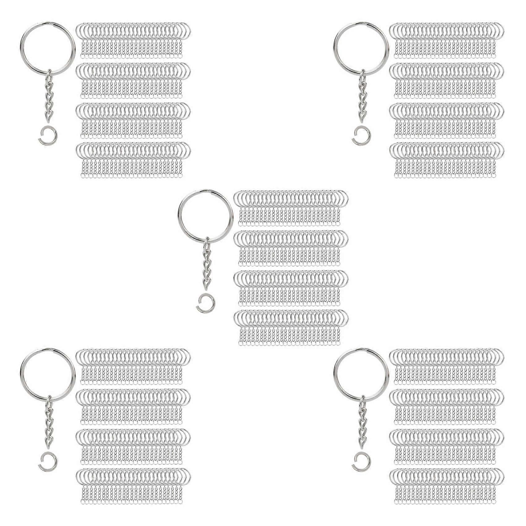 1000Pcs Split Key Chain Rings with Chain Silver Key Ring and Open Jump Rings Bulk for Crafts DIY (1