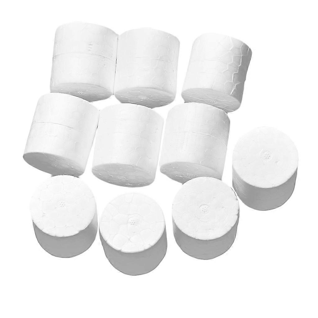 10 Piece DIY Cylinder Shape Styrofoam Foam Material for Kids Craft 3.9x3.9cm