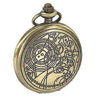 Vintage Taschenuhr mit Bronzegehäuse Quarz Full Hunter Weiß Zifferblatt A