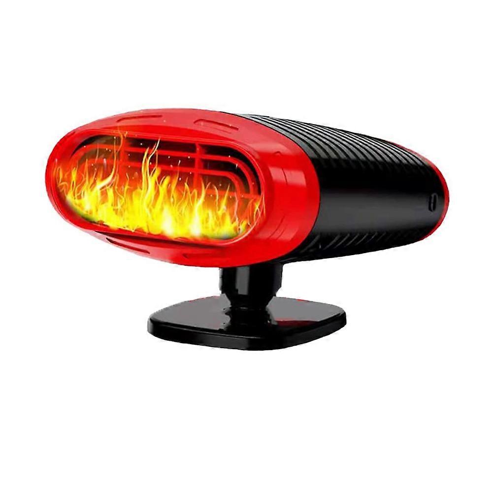 Auto-Heizgebläse, 12V 150W 360 rotierender Auto-Heizgebläse Entfroster Entfroster Demister Schnelles Aufheizen und Abkühlen (Rot)