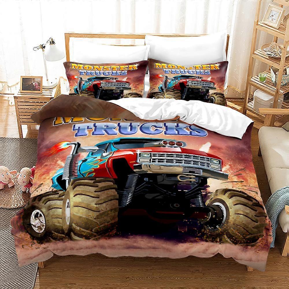 a1574 Lakan Anime Monster Jam Sängkläder Set Single Twin Full Size Monster Jam F1 Sängset Tonåring Sovrum Påslakan Set Lakan iip1574
