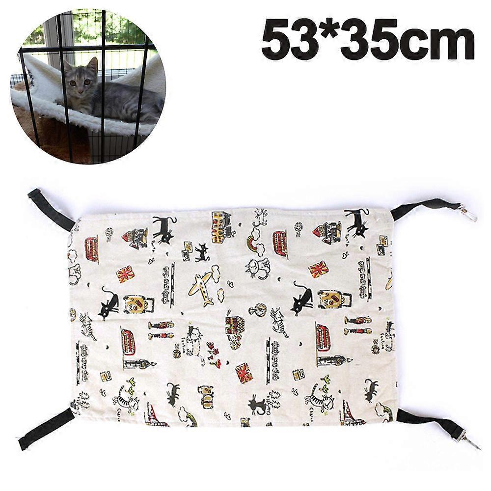 Hanging Cat Hammock, Pet Hammock for Cage, Adjustable Cat Bed Two Sides Comfortable/Waterproof Resting Sleepy Pad for Cats Small Dogs Rabbits or Other