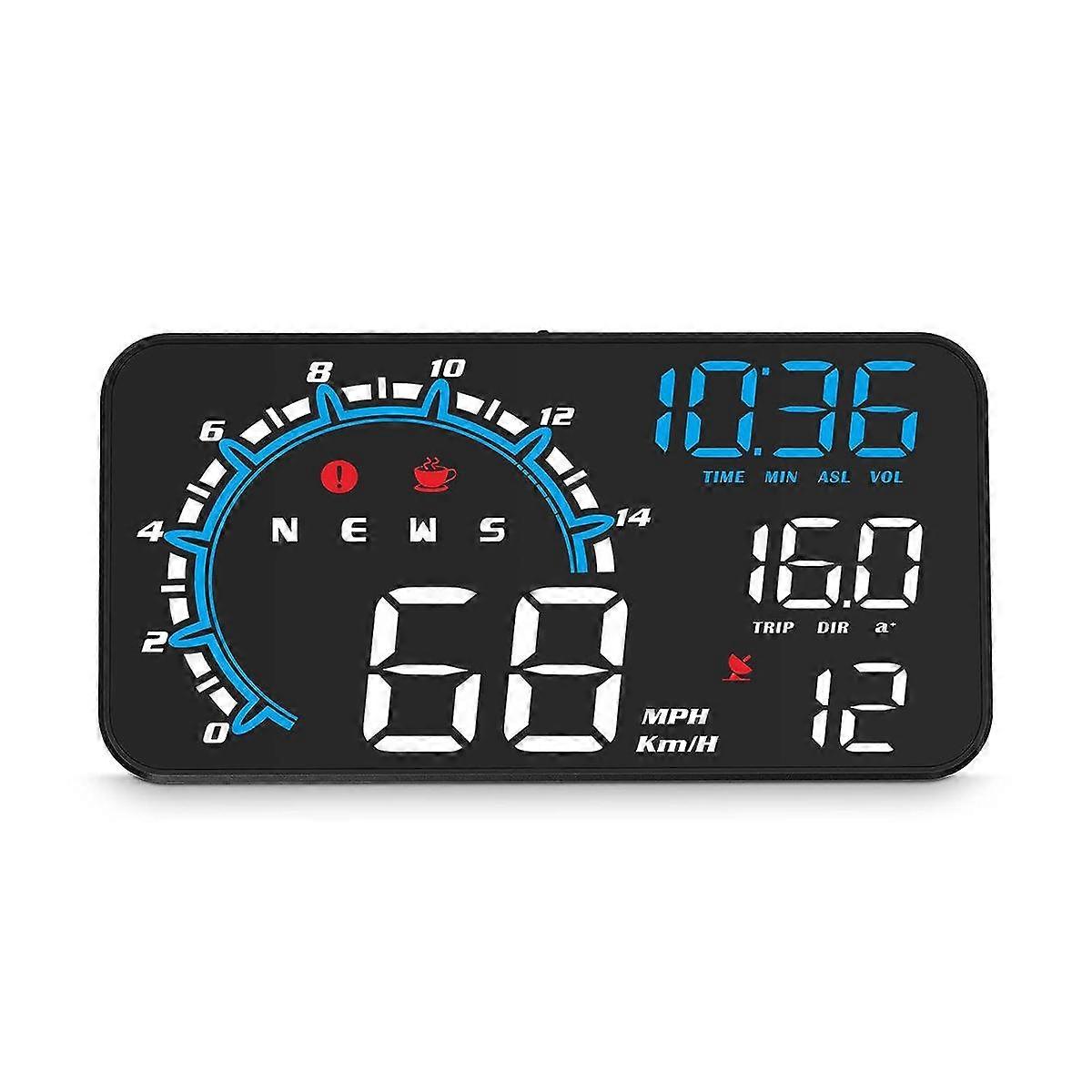G11 HUD Head-Up Display GPS Car Display Speeding Alarm Driving Speed Universal As Shown