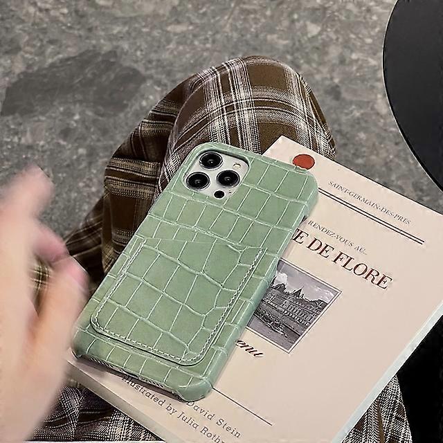 Phone Case For Apple Back Cover iPhone 14 Pro Max 14 Plus 13 12 11 Pro Max Mini X XR XS Bumper Frame Card Holder Slots Soft Edges Crocodile Skin Print