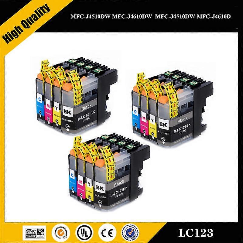 LC123 Ink Cartridge Compatible For Brother MFC-J4510DW MFC-J4610DW MFC-J4410DW J4710DW Printer Ink Cartridge LC 123