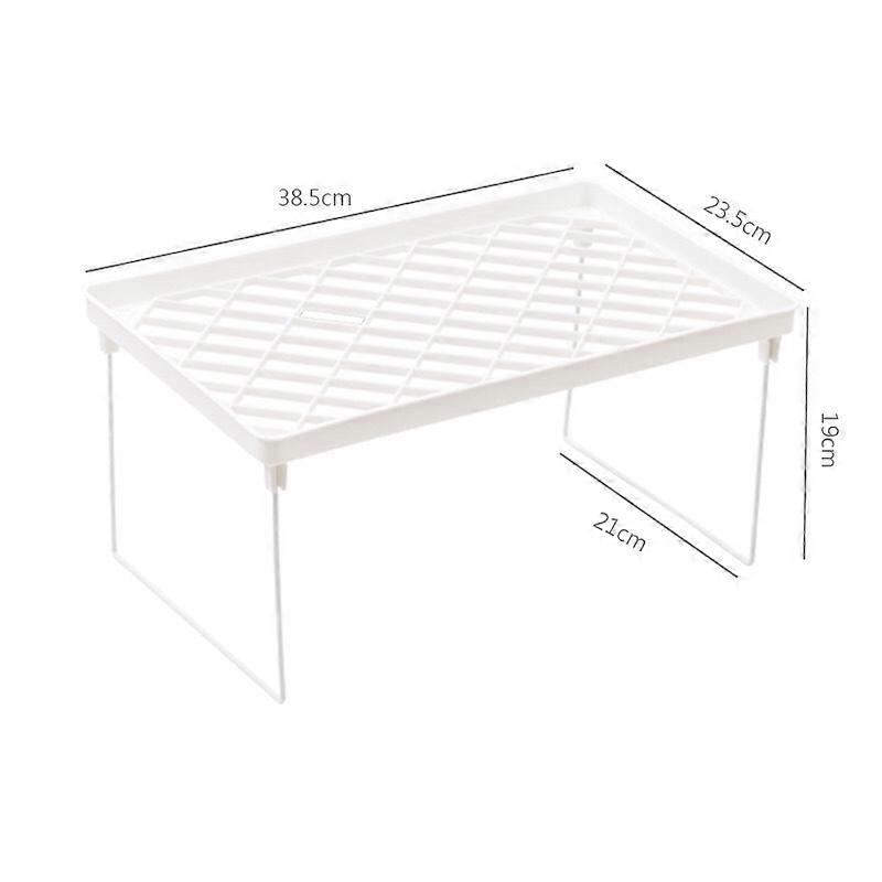 Dormitory Storage Shelf Strong PP Metal Foldable Design Simple Style Desktop Display Shelf for Home Dormitory Office White L