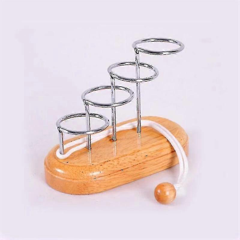 Brain Game Wooden Toy Educational Ring Prank Rope Solution For Adult Exercise Space Thinking Kids Toys Gags & Practical Joke B926-195