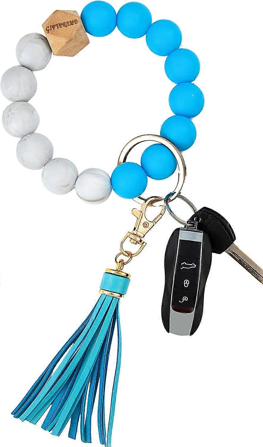 Silicone Key Ring Bracelet Wristlet Keychain for Women, Bangle Key Chain for Circle Wrist Bracelet for Car Keys Keychains