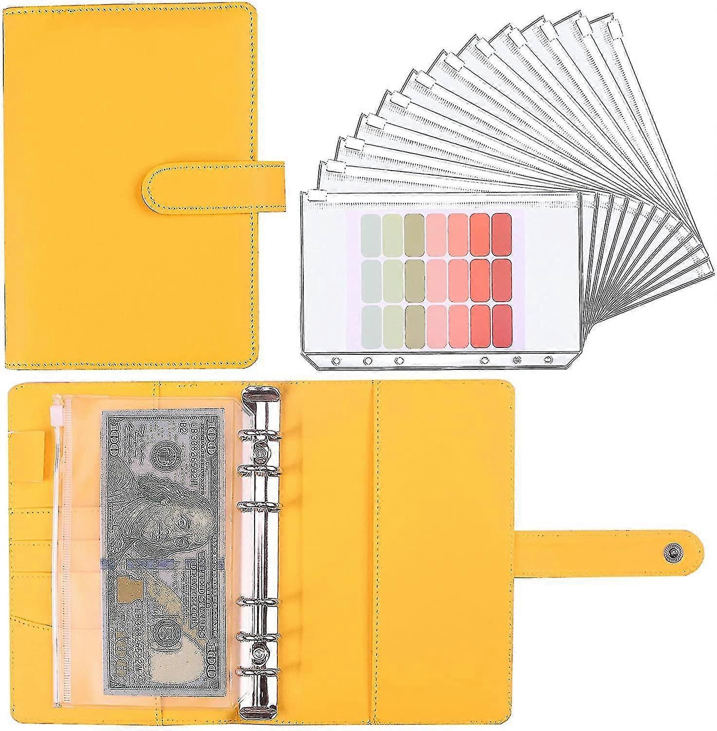 Classeur budget A6 avec enveloppe d’argent, cartable cahier en cuir PU - vert - SNNGV