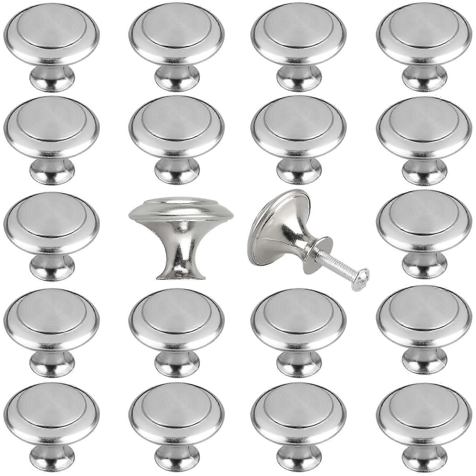 20pcs Kitchen Cabinet Knobs Pulls, Brushed Nickel Cabinet Knobs, Eeekit Drawer Dresser Handles Cupboard Door Heavy Knobs, Kitchen Cabinet Hardware Wit