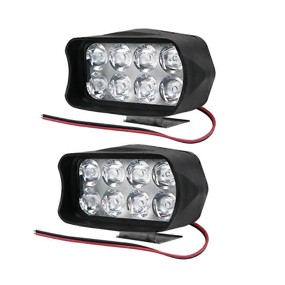 2PCS Motorcycle Headlights Headlamp Spotlights Fog Head Light 8 LED Motorcycles Working Spot Light Assemblie Driving Lamp