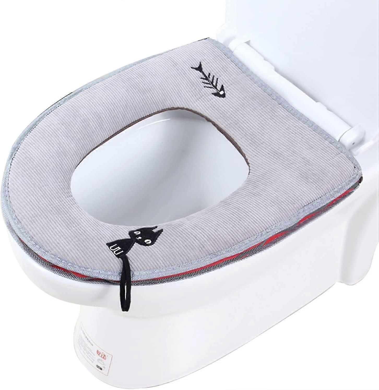 Sakeutettu wc-istuin vetoketjulla paksunnetulla wc-istuimen kannella Antibakteerinen tyyny Lämmin wc-istuin