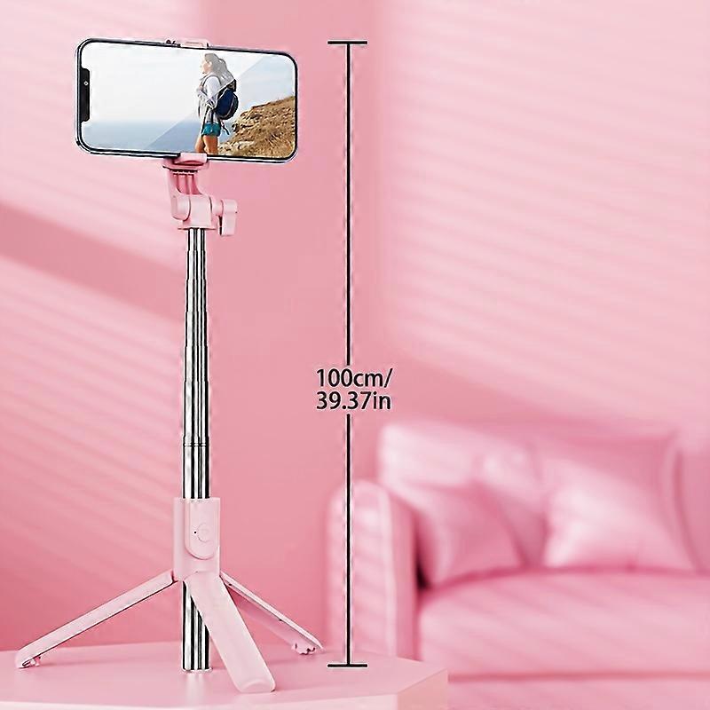 Cell Phone Selfie Stick, Tripod For Iphone, Stainless Steel Phone Tripod With Wireless Remote Control, Selfie Stick For Iphone With Remote, Suitable F