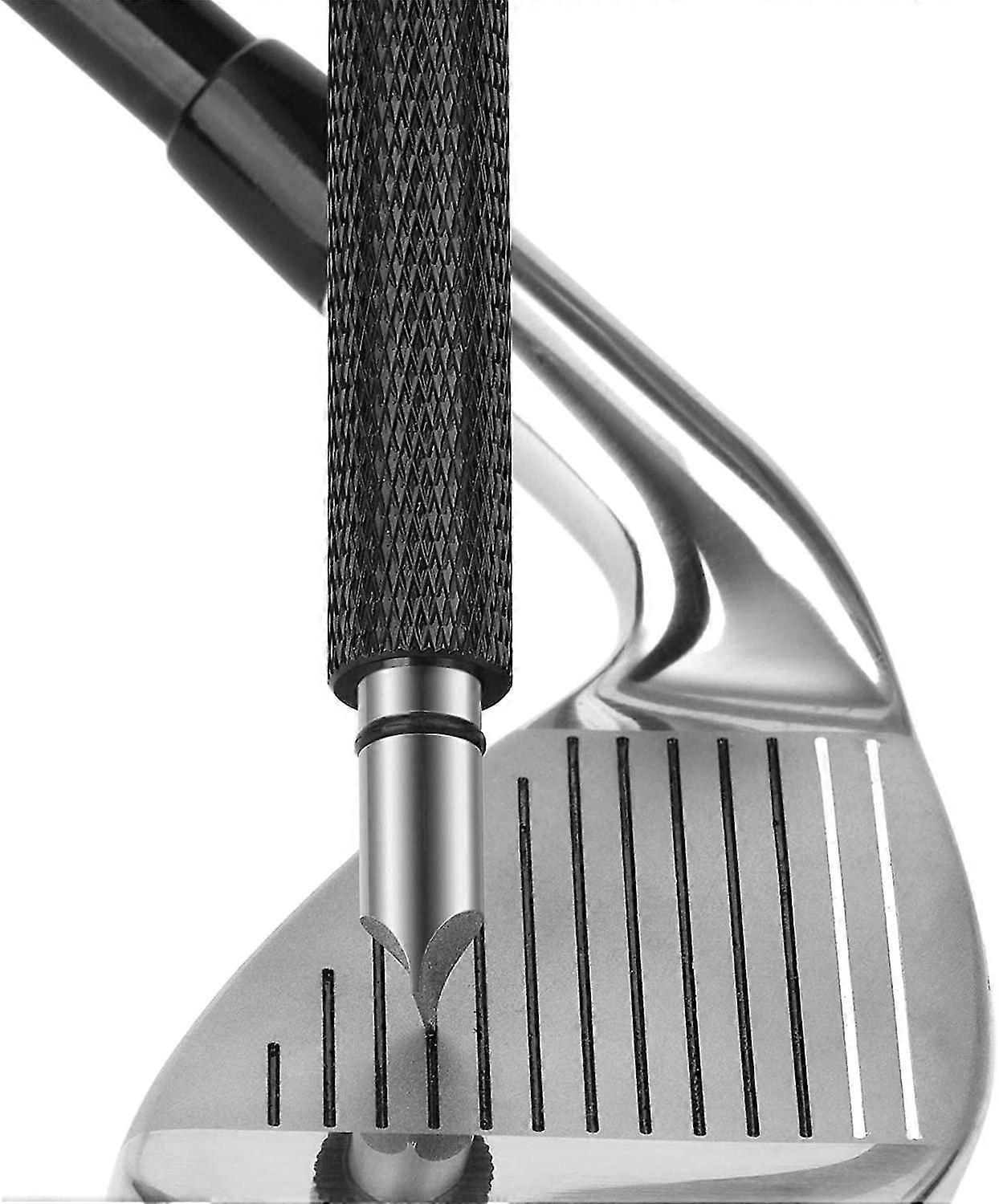 Golf Club Groove Sharpener, Re-grooving Tool And Cleaner Compatible For Wedges & Irons - Generate Optimal Backspin - Suitable Compatible For U & V-gro