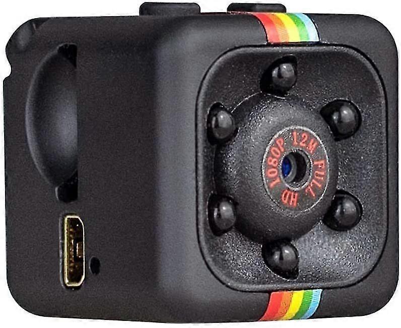 Mini Camera 1080P Portable Cube SQ11 Camera Mini Camera Security Night Vision Motion Detection Camera (Black)