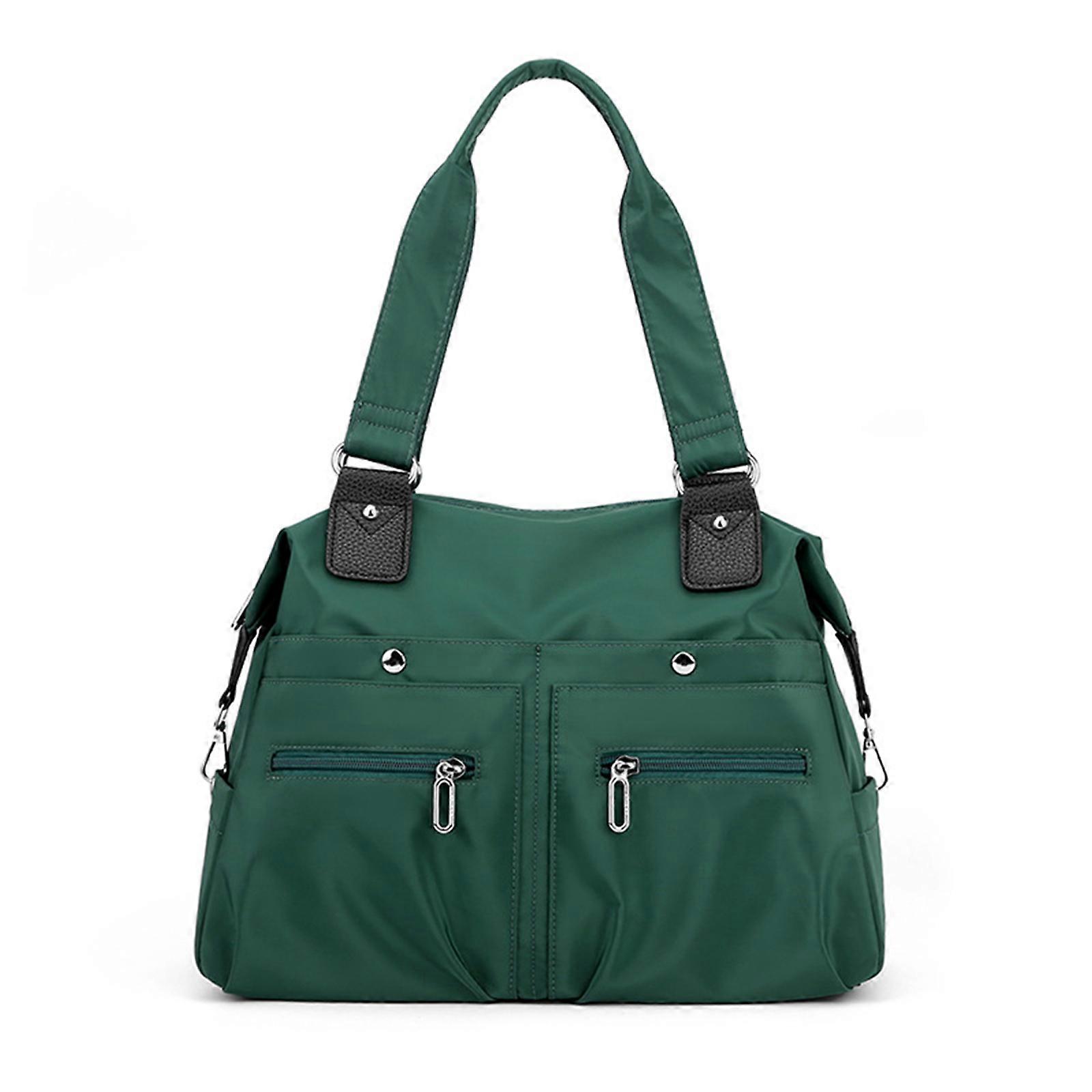 Waterproof,Large Capacity  Multi Pocket Nylon Shoulder Bag, Utility Tote Bag with Pockets and Compartments for Women