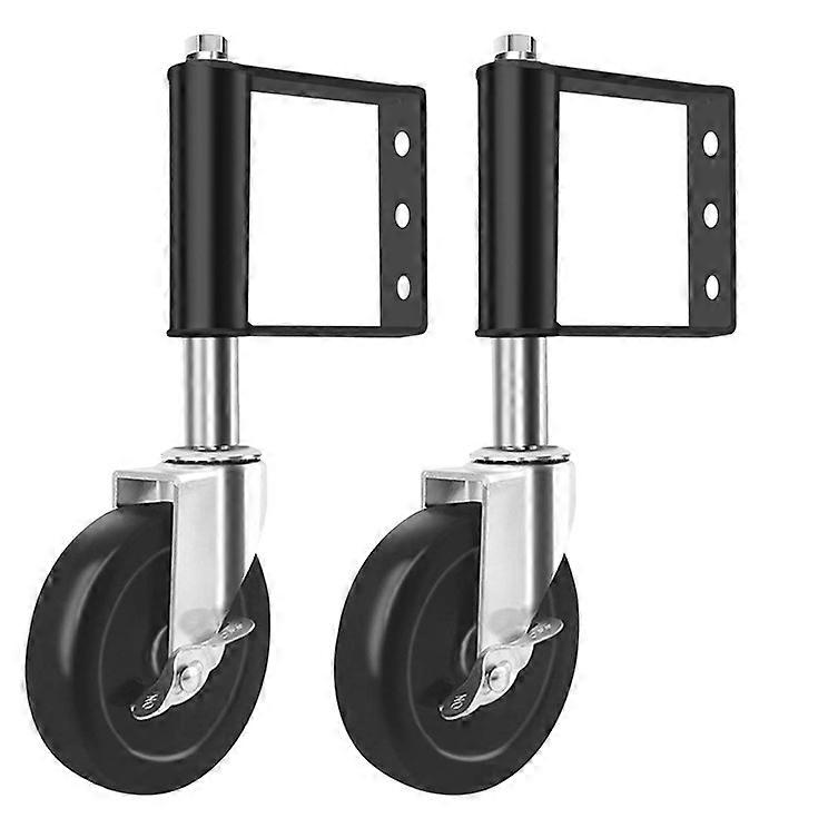 Sada 2 dveřních koleček, černá, s brzdami