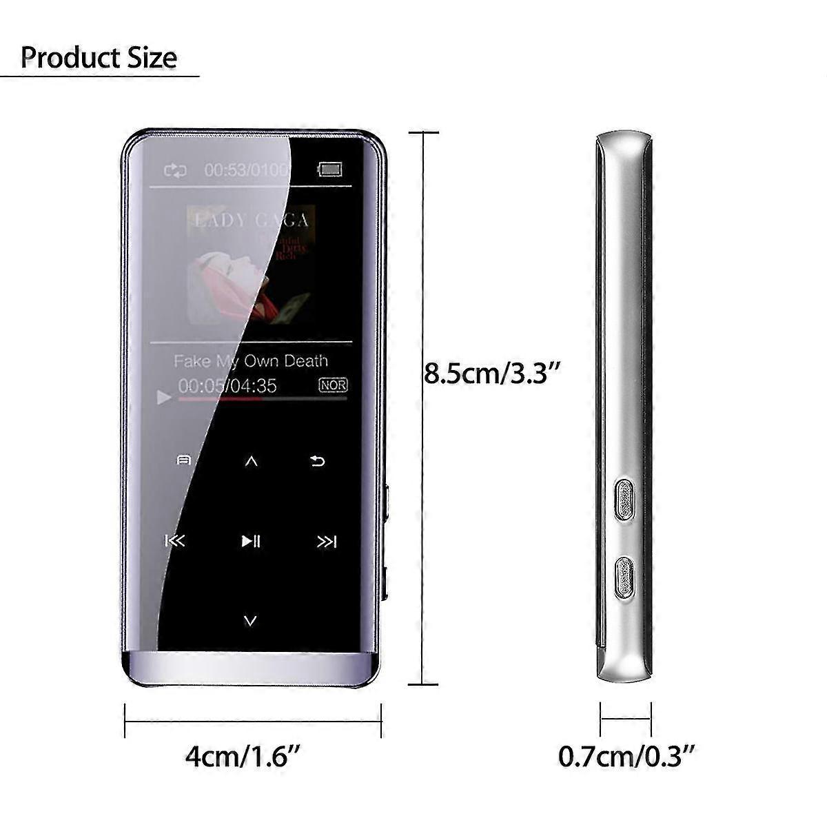 16G Bluetooth Mp3 Player Mp4 Media Fm Radio Recorder Hifi Music Speakers Wheadphone