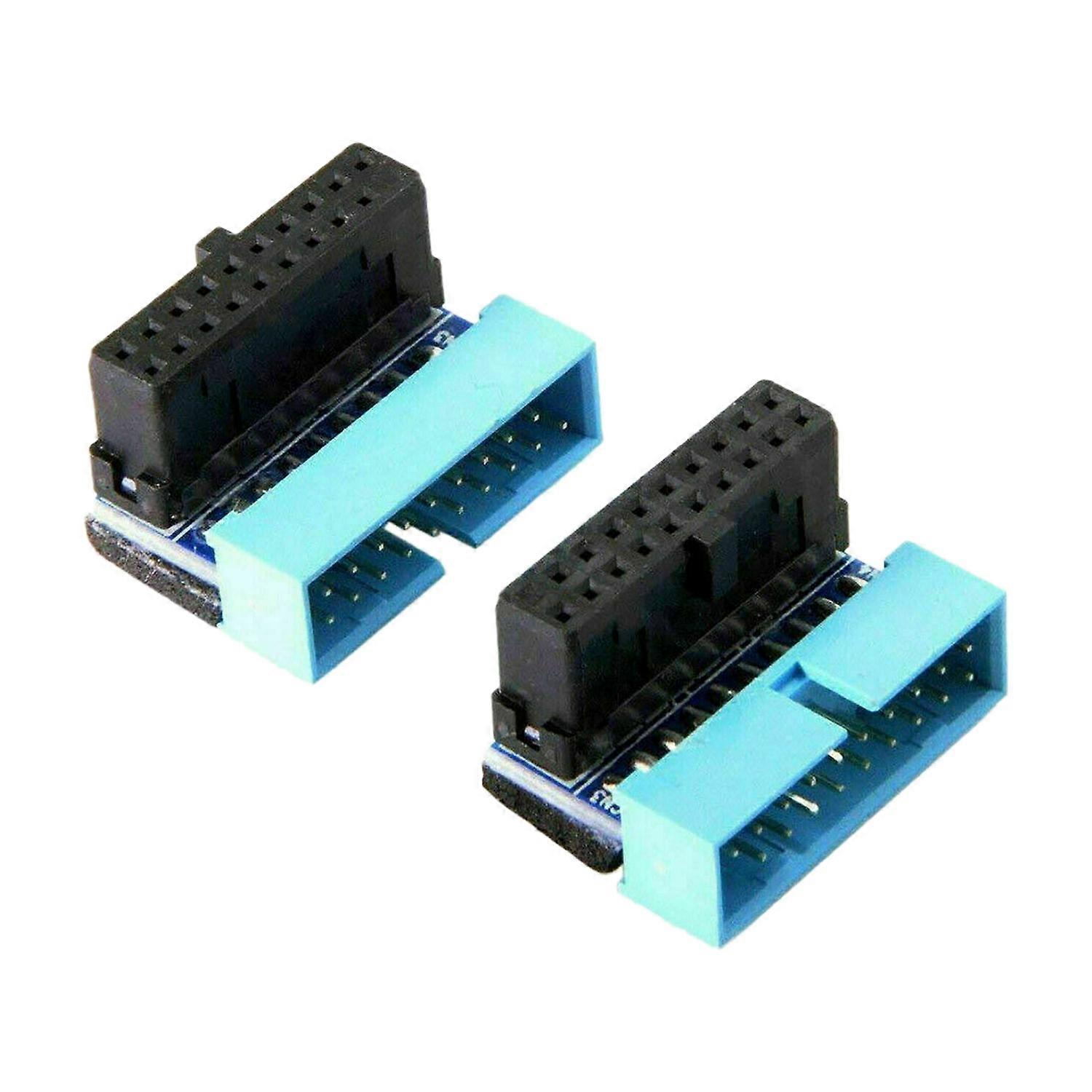 Adattatore di Estensione da Maschio Un Femmina da 2 Pz USB 3.0 Un 20 Pin Su E Gi Angolato di 90 Gr