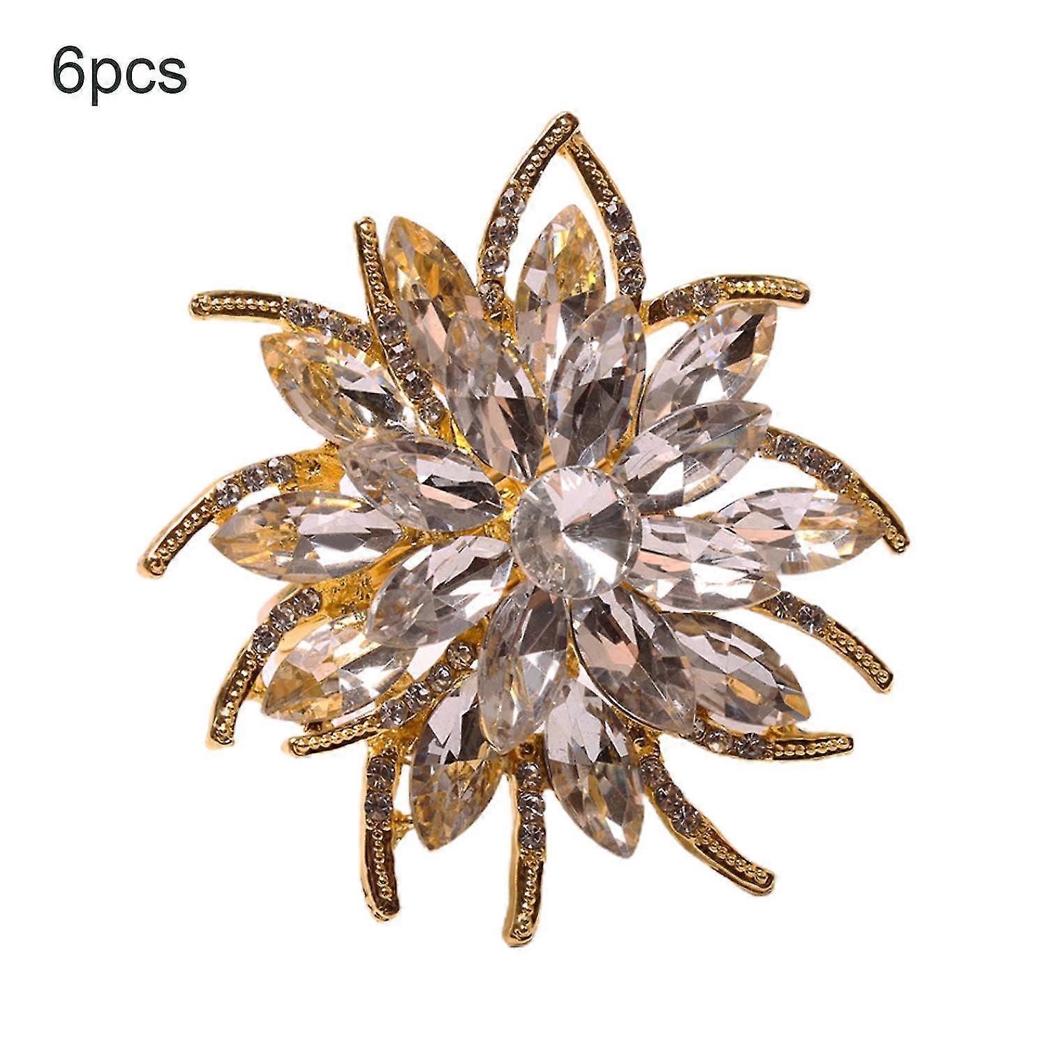 6Pcs Napkin Rings Delicate Alloy Lotus Flower Table Napkin Buckle for Home