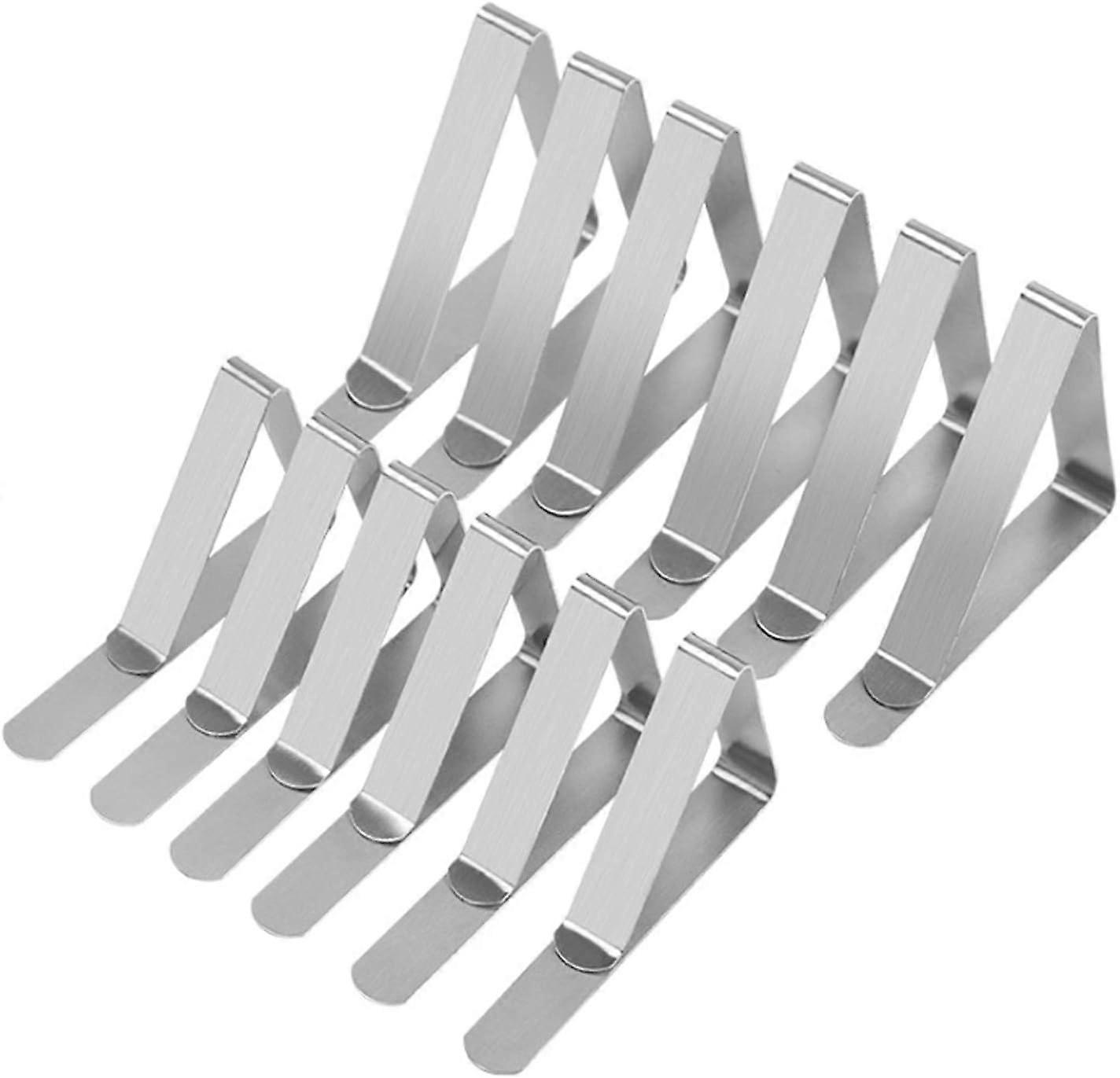 12 Pack Silver Tablecloth Clips Adjustable Stainless Steel Tablecloth Clips