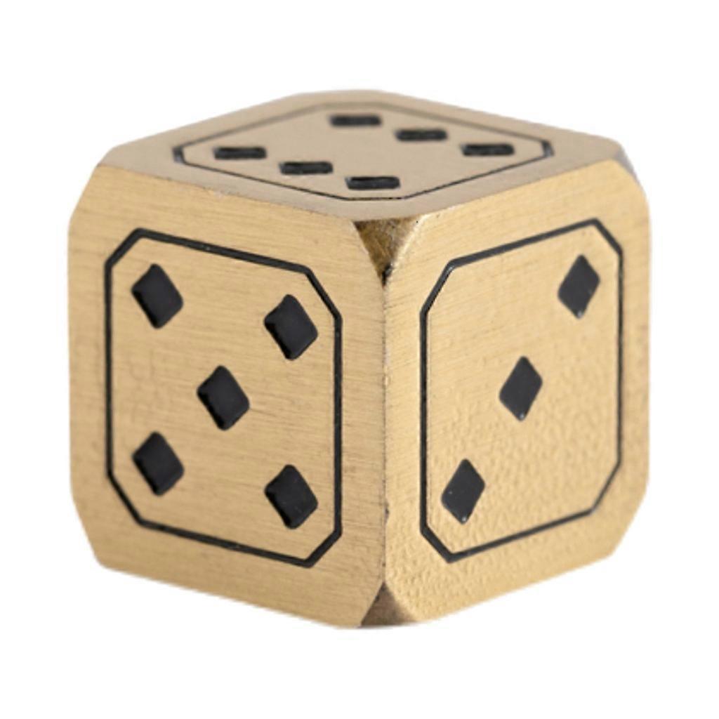 Dices Game Props 15mm D6 Metal Dices Role Playing Dices Smoothed Brass 6-Sided Dices Golden Cubes Role Game Stuff Dices