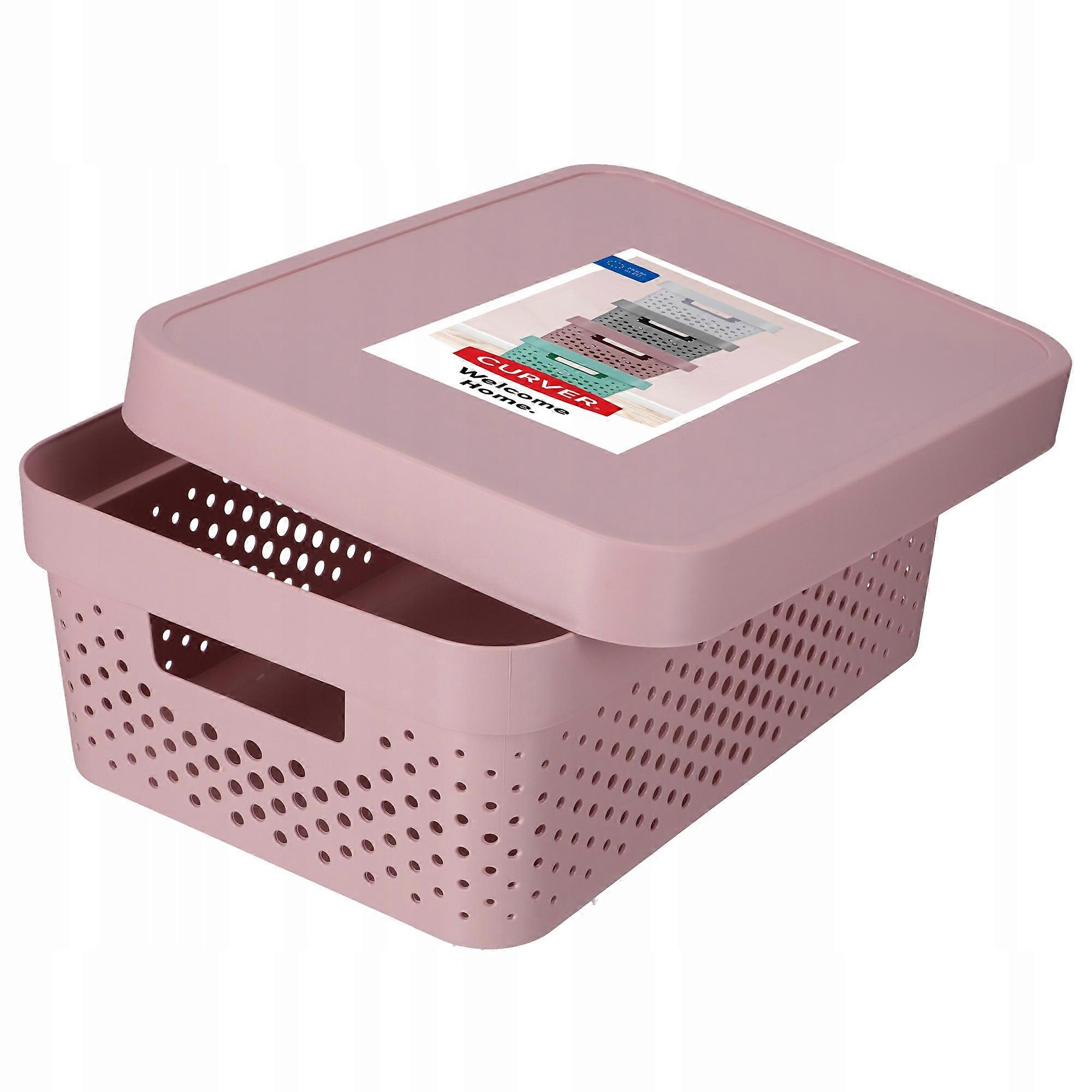 CURVER Caja contenedor con tapa 11 l rosa