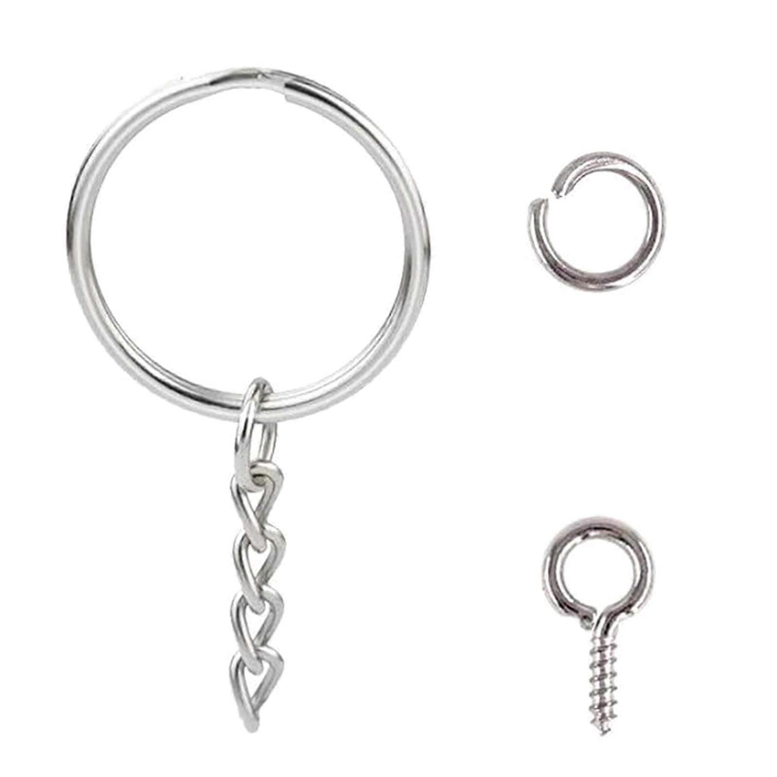 Durable Screw Eye Pin for Key Chains with Open Jump Ring Chain Jewelry Making